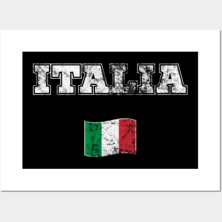 Italy Italia Flag Vintage Sports Gift Posters and Art